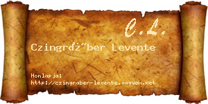 Czingráber Levente névjegykártya